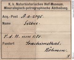 Etiketten zu Silber (NHMW-MIN-Aa2095)